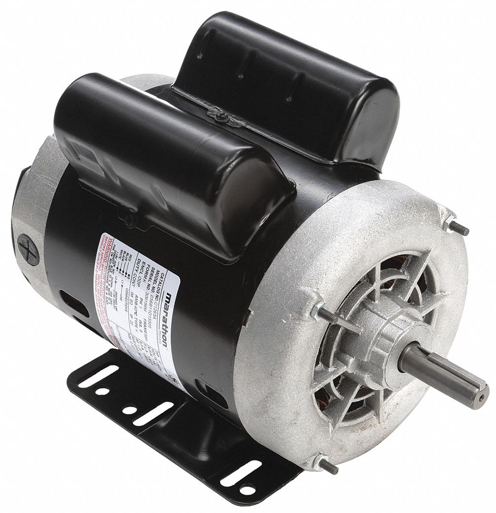 General Purpose Motor: Single Phase, 1/2 hp, 115/230V AC, 56H Frame Size, 5/8 in x 1 7/8 in