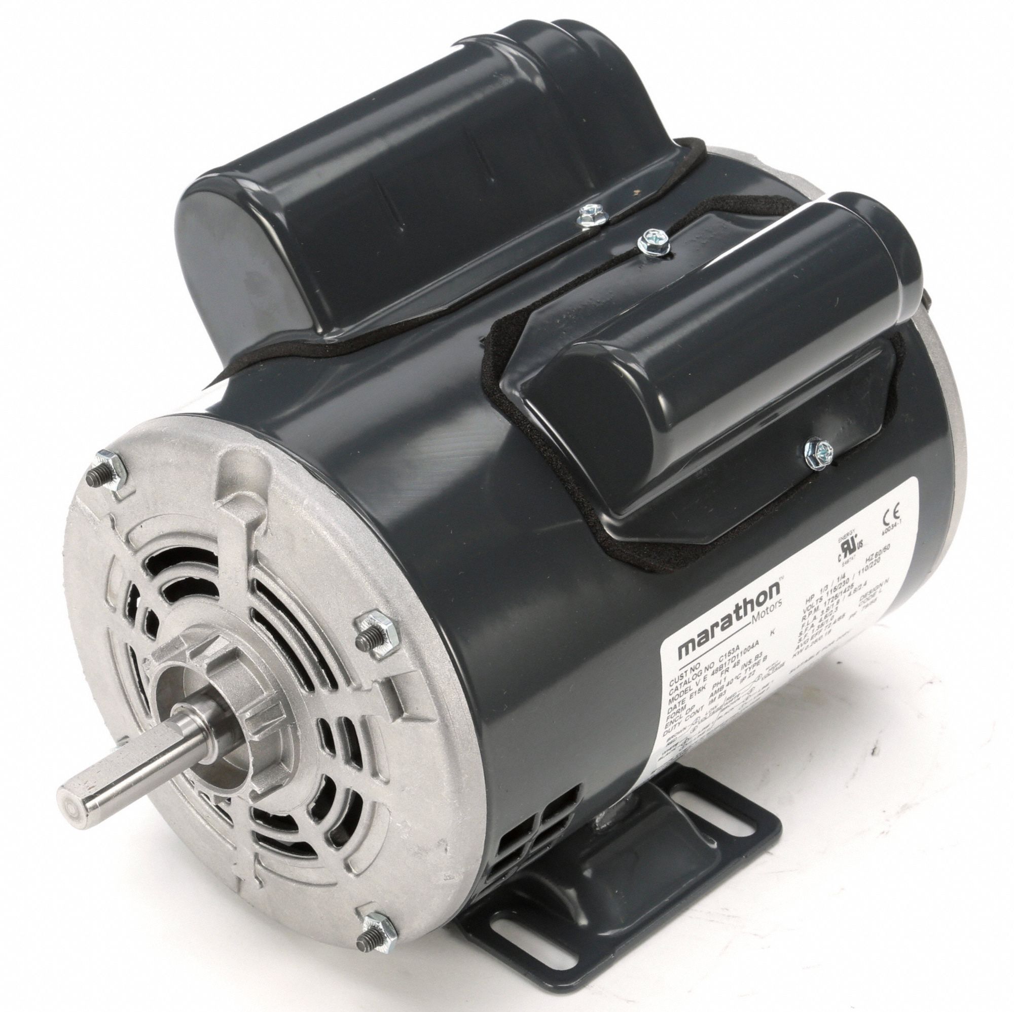 MARATHON MOTORS Motor, 1/3HP, 11inL, 48Frame, Flat, 1/2in.dia - 40LM23 ...