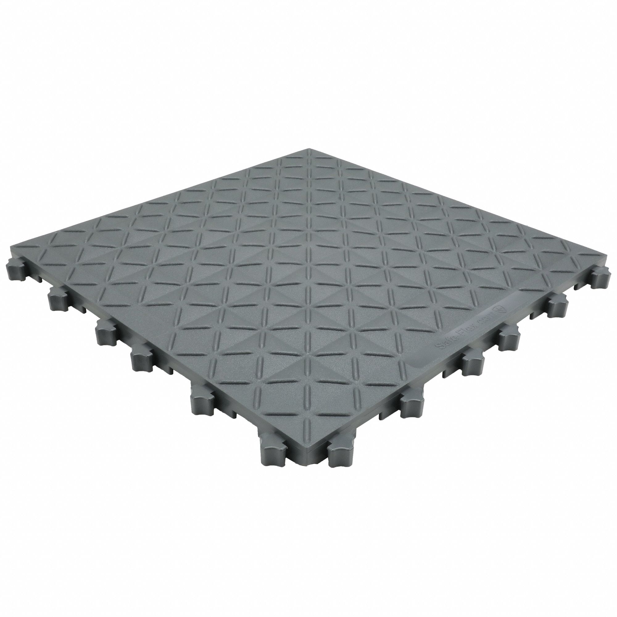 INTERLOCKING ANTIFATIGUE MAT TILE, 18 X 18 IN, SQUARE, GREY, 10 PK