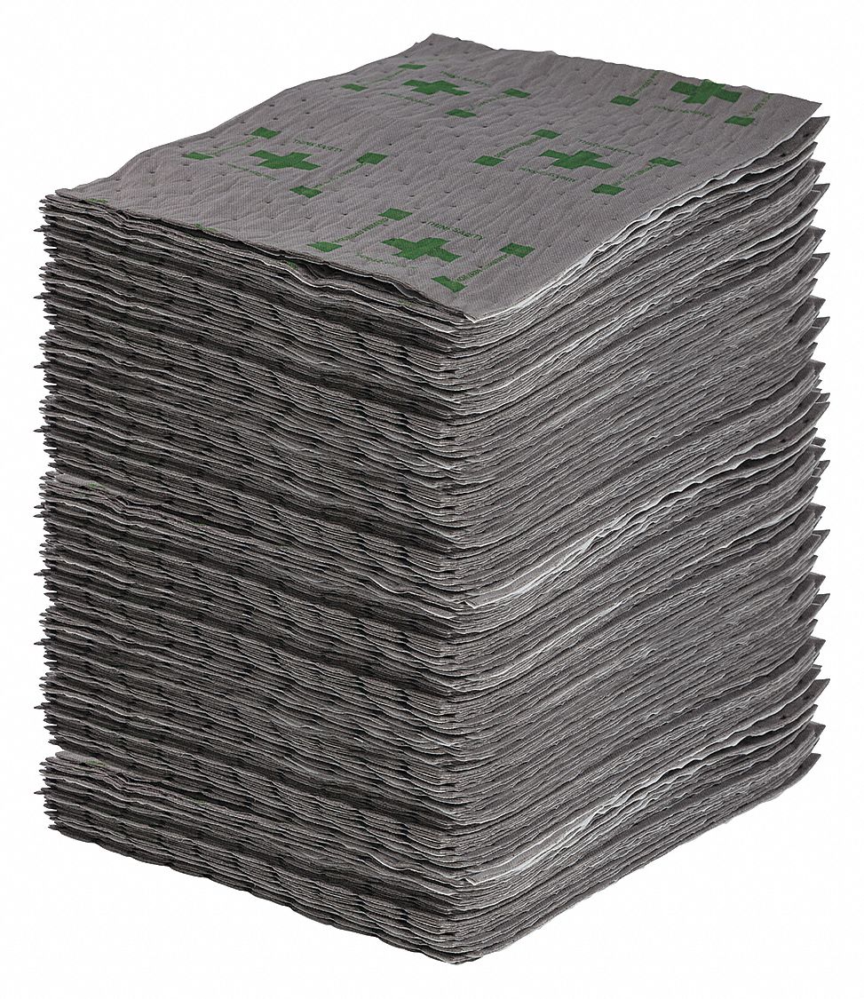 BRADY SPC ABSORBENTS Sorbent Pad, Fluids Absorbed Universal, Size 15 in
