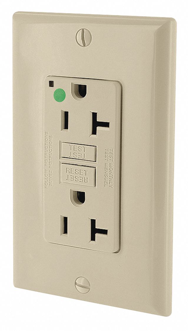 LEVITON GFI Receptacle Hospital Grade, Duplex, 20 A, 125V, NEMA 520R