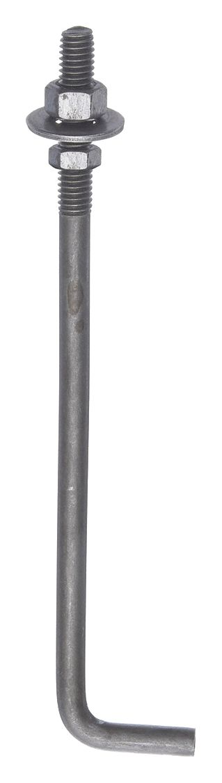 Anchor Bolt: L Hook Anchor, 1 1/4 in Dia, 42 in Body Lg, 1 1/4"-7 Thread Size, Steel, Plain, 6 PK