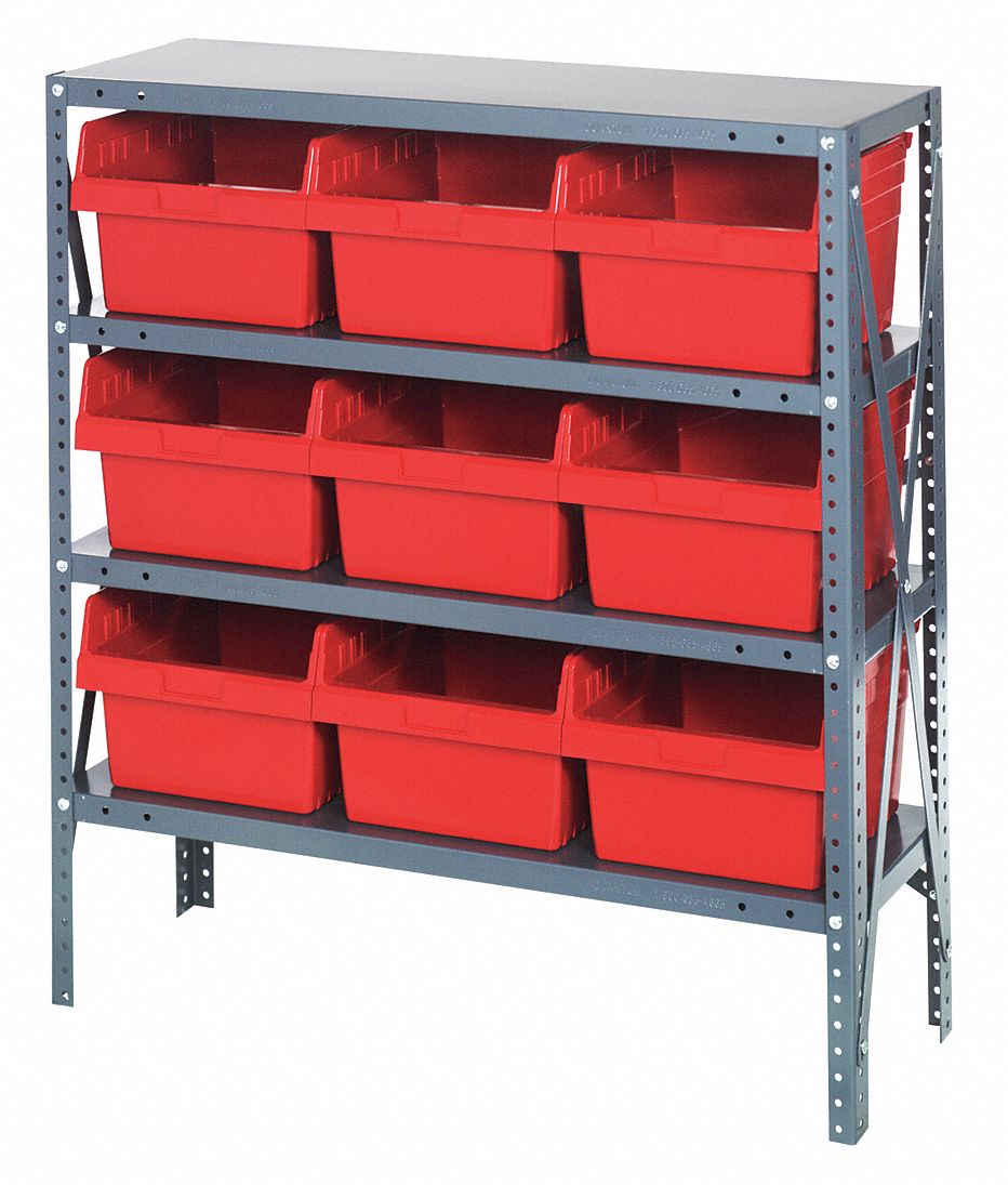 QUANTUM STORAGE SYSTEMS, 36 in x 12 in x 39 in, 1 Sided, Bin Shelving ...