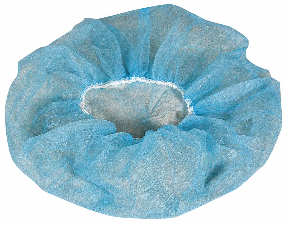 FLAT BOUFFANT CAP, GENERAL USE, POLYPROPYLENE, LATEX-FREE, BLUE, 21 IN D, 100 PK