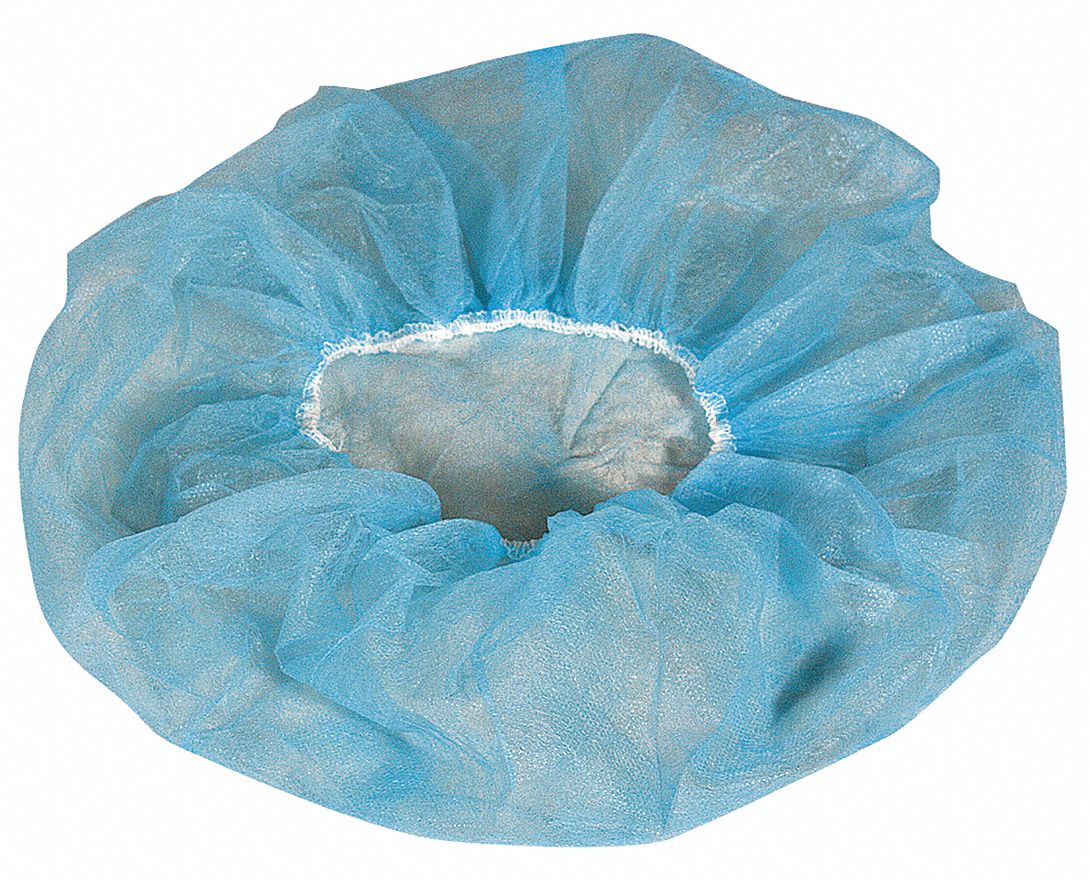 FLAT BOUFFANT CAP, GENERAL USE, POLYPROPYLENE, LATEX-FREE, BLUE, 24 IN D, 100 PK