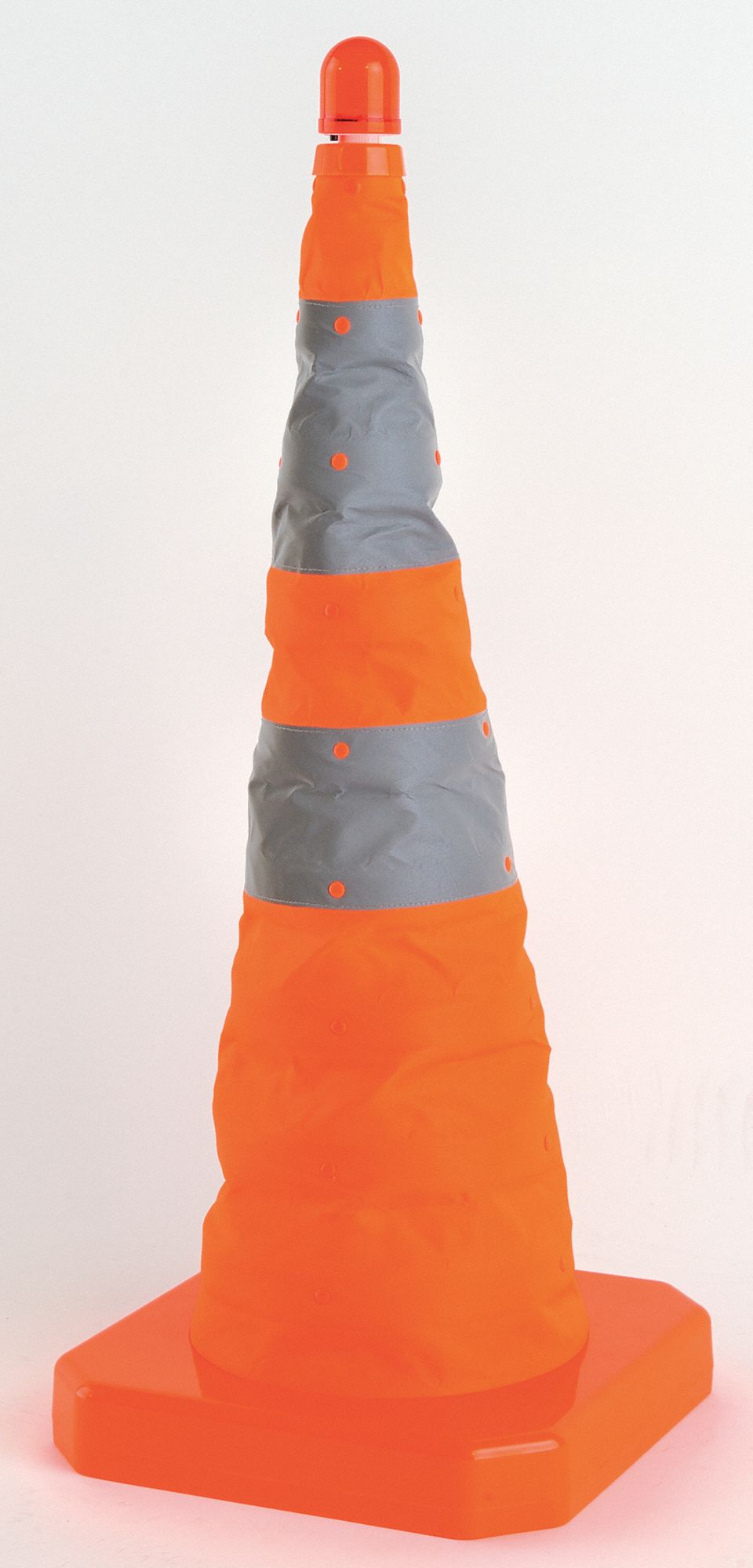 CORTINA Collapsible Cone, 28 in Cone Height, Orange, Polyester 40N592