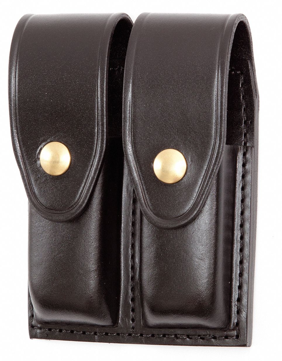 Magazine Pouch: Black, Leather, Basket Weave, Snap Closure