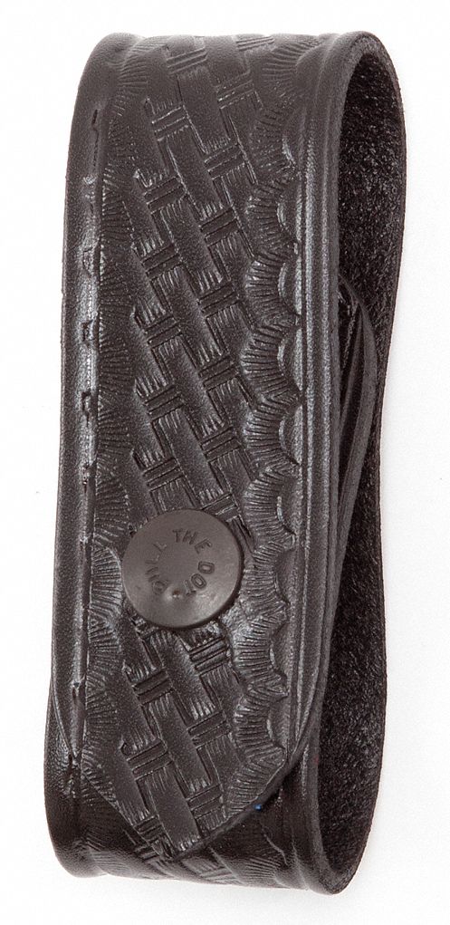 Handcuff Pouch: Handcuff Pouch, Single, Leather, Basket Weave, Black, B83W