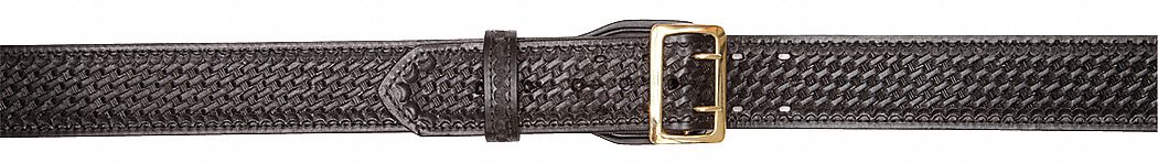 Duty Belt: 24 in Max. Compatible Waist Size, Basketweave Leather, 2 1/4 in Wd
