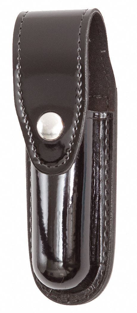 Flashlight Pouch: Black, Synthetic Polymer, High Gloss, Snap Closure