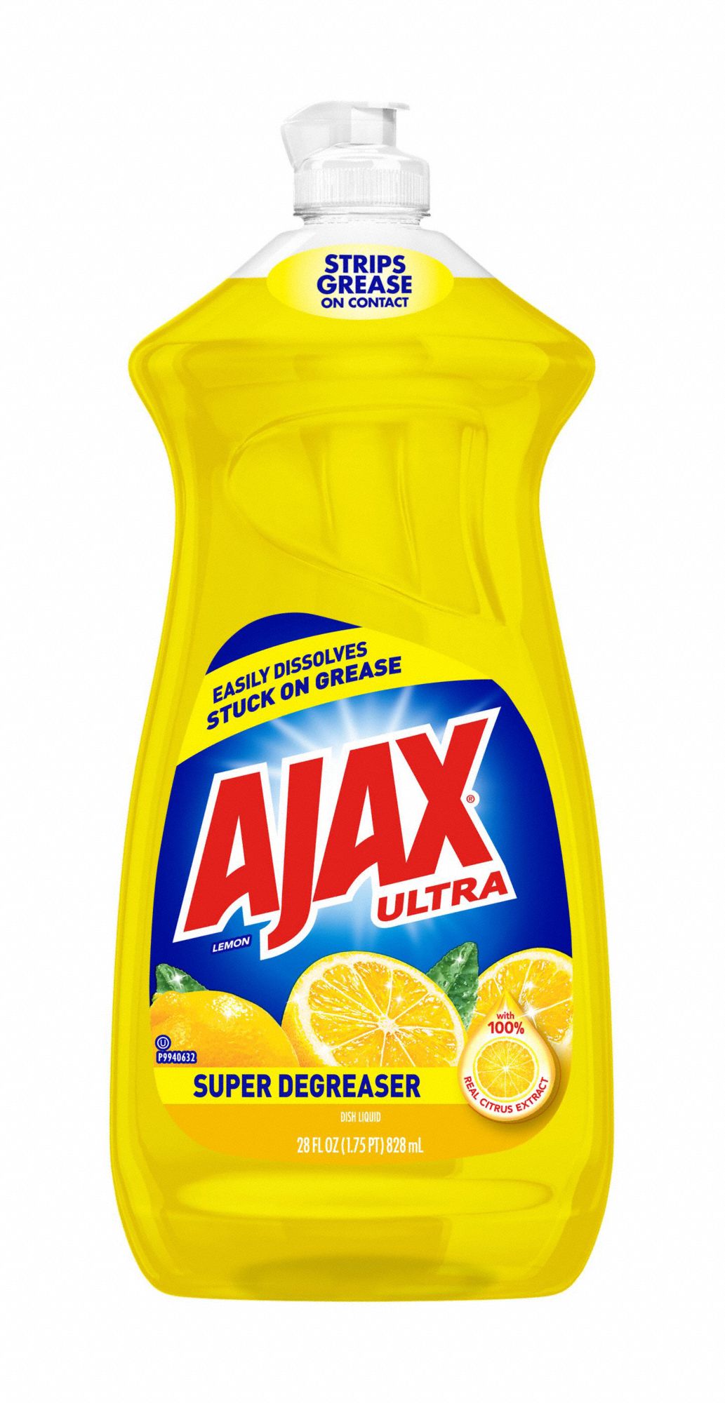 Ajax Dish Detergent, Lemon Scent, 28 oz Bottle, 9/Carton