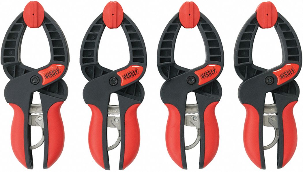 BESSEY Ratcheting Spring Clamp Set Max. Jaw Opening (In.) 2, Length (In ...