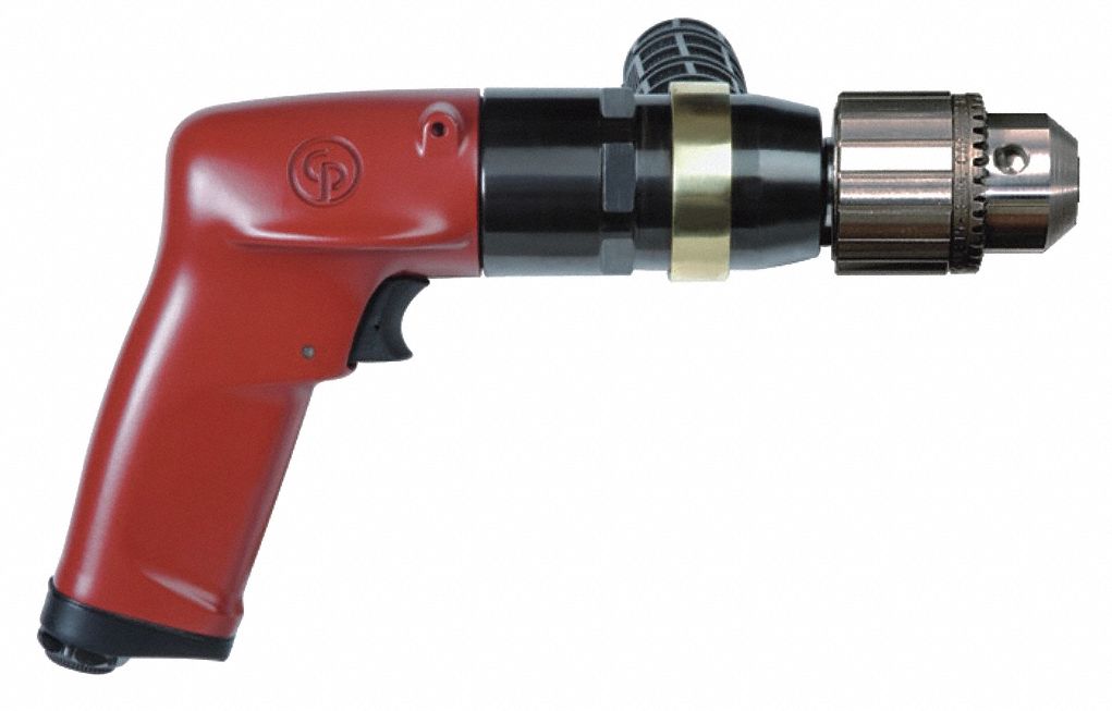 DRILL, 1/2 IN CHUCK SIZE, INDUSTRIAL DUTY, 500 RPM FREE SPEED, 1 HP, KEYLESS