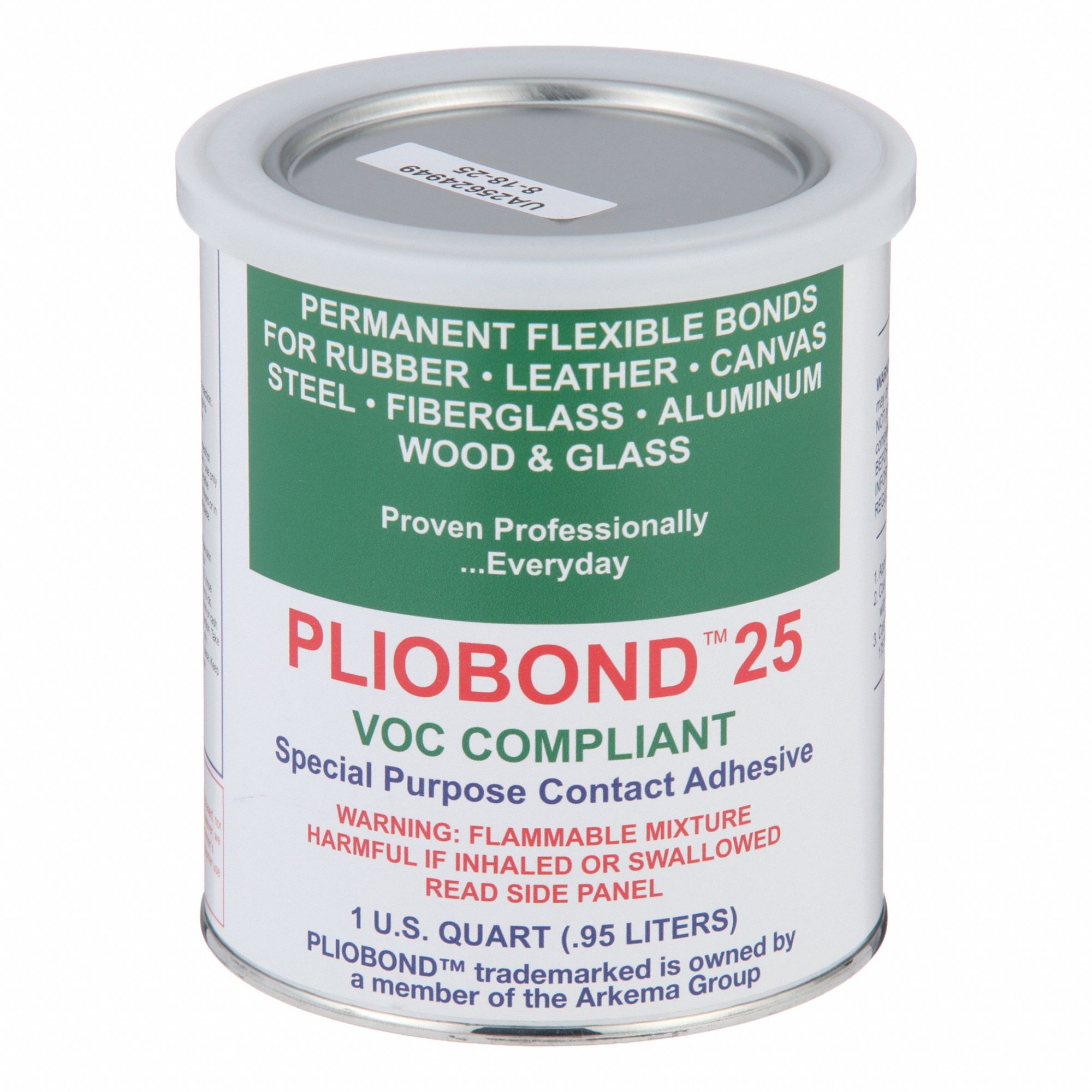 Contact Cement: 25, 1 qt, Can, Tan, Gen Purpose Bonding & Repair
