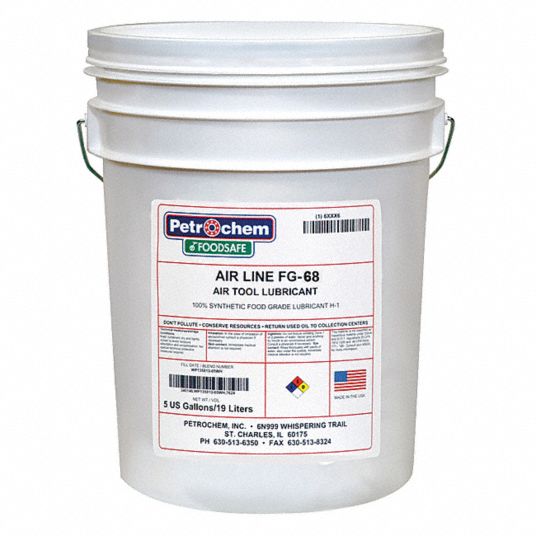 PETROCHEM, Synthetic, 63°F, Air Tool Lubricant 40P264FOODSAFE