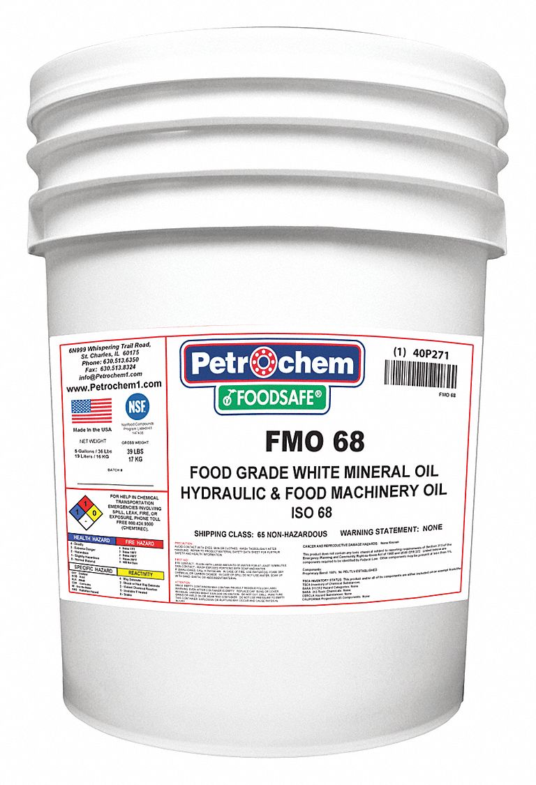 PETROCHEM Mineral Hydraulic Oil, 5 gal. Pail, ISO Viscosity Grade : 68 ...