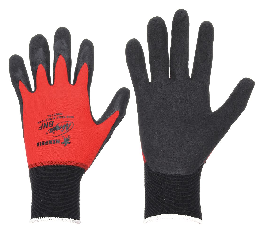 COATED GLOVES, M (8), SANDY, FOAM NITRILE, DIPPED PALM, ANSI ABRASION LEVEL 4