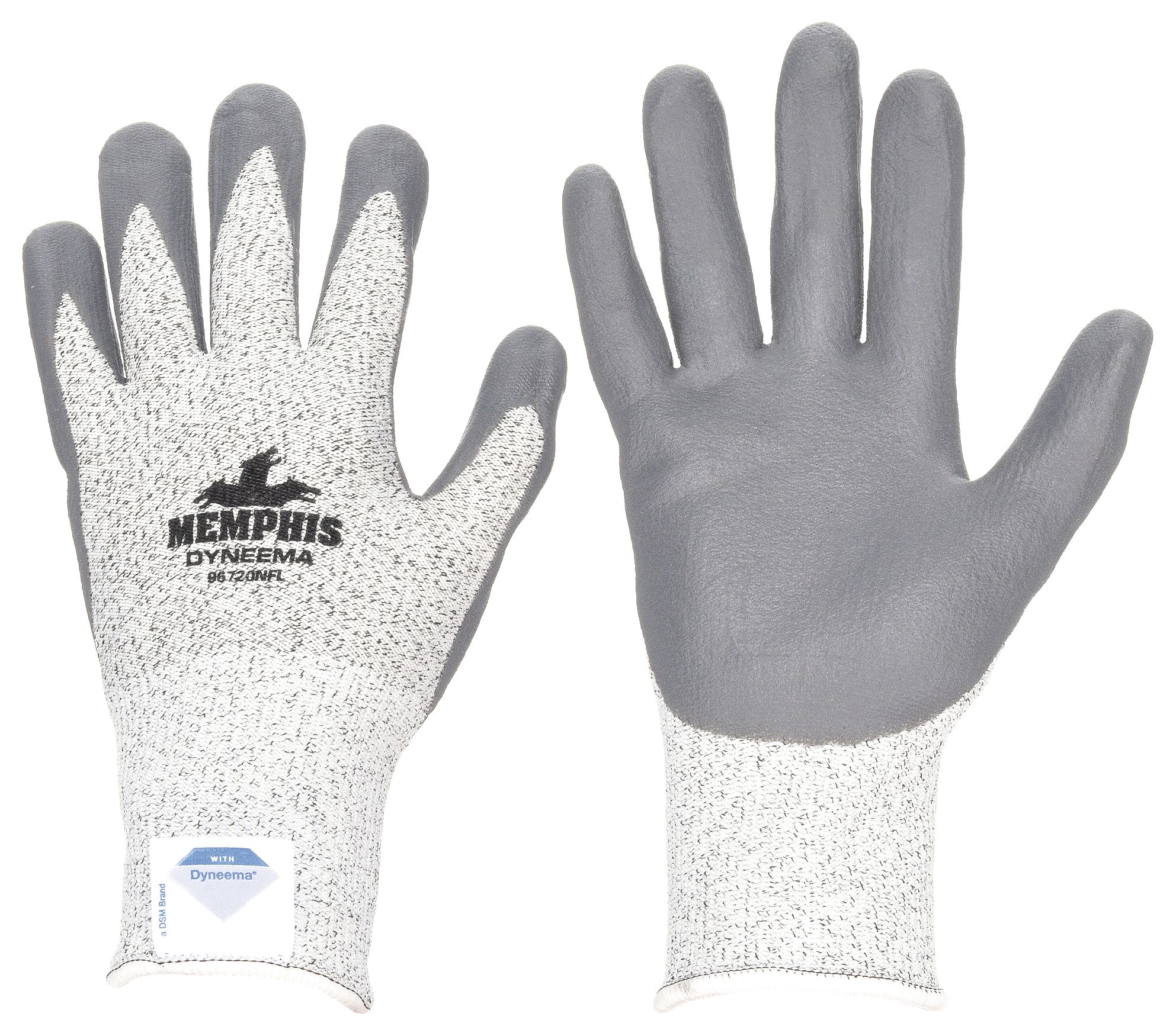 COATED GLOVES, M (8), ANSI CUT LEVEL A3, DIPPED PALM, FOAM NITRILE, SMOOTH, GREY