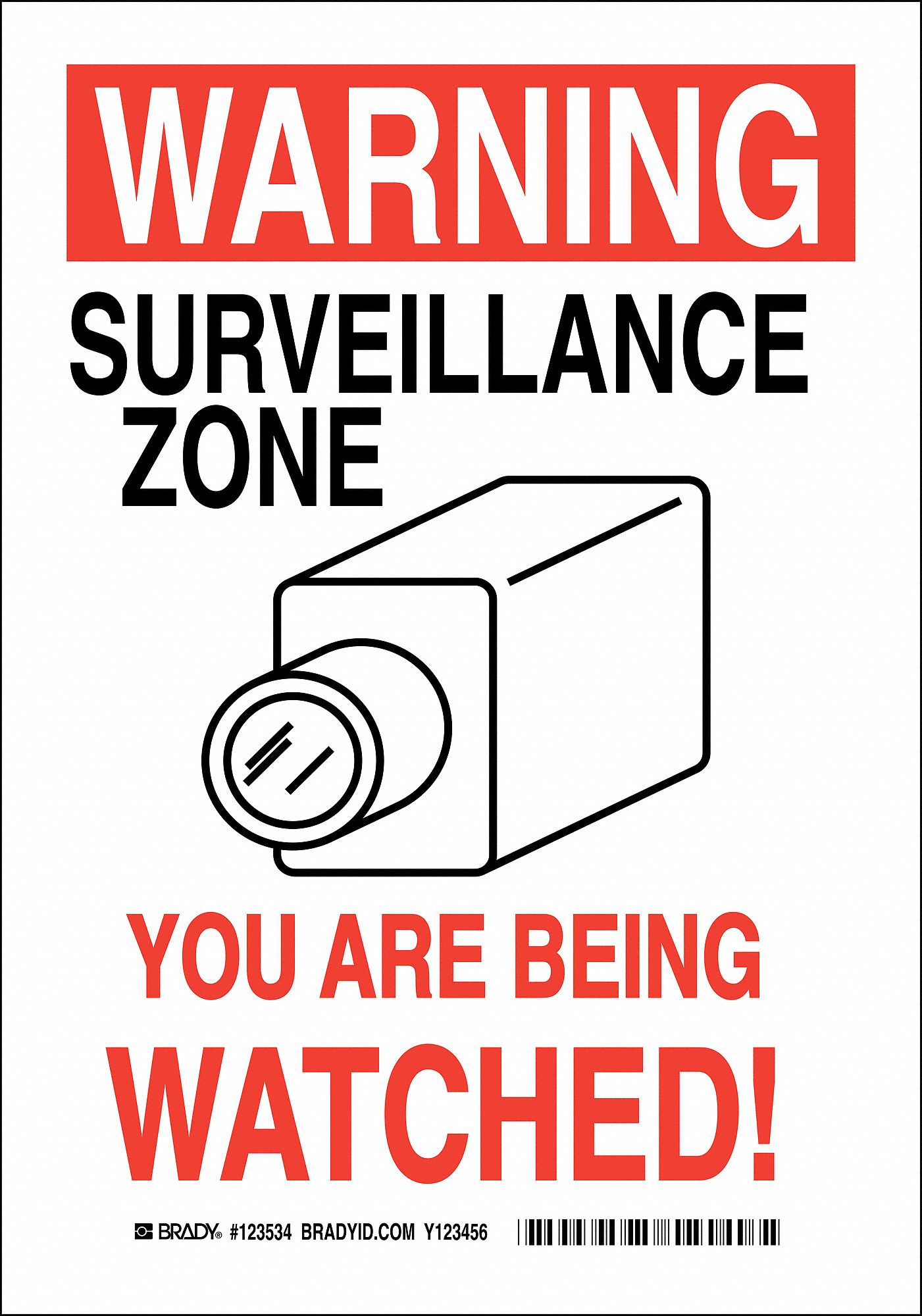 Security Sign, 14 x 10In, Blk and Red/Wht