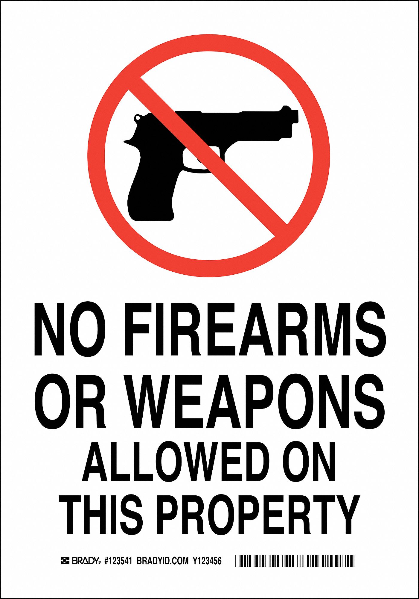 Admittance Sign, 10 x 7In, Blk and Red/Wht