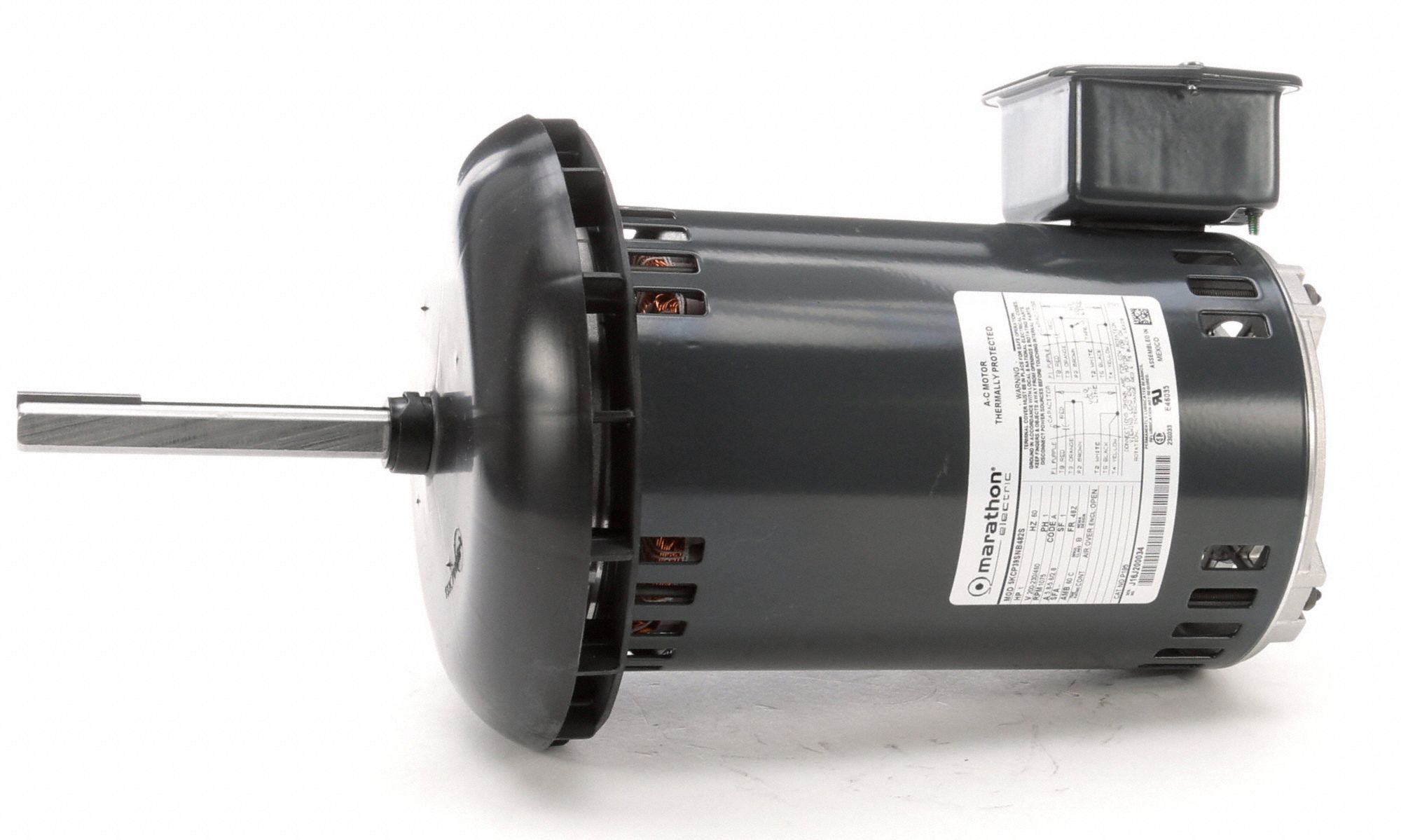 MARATHON MOTORS Condenser Fan Motor, 1 HP, Permanent Split Capacitor