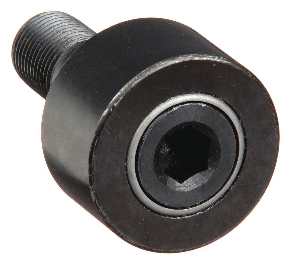 Cam Follower: 1 3/4 in Dia, Heavy, 2 Row, Dbl Sealed, Hex Socket, Flat, 1 in Roller Wd