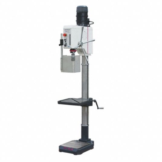 OPTIMUM 1-1/2 to 2 Motor HP Floor Drill Press, Geared Head Drive Type ...