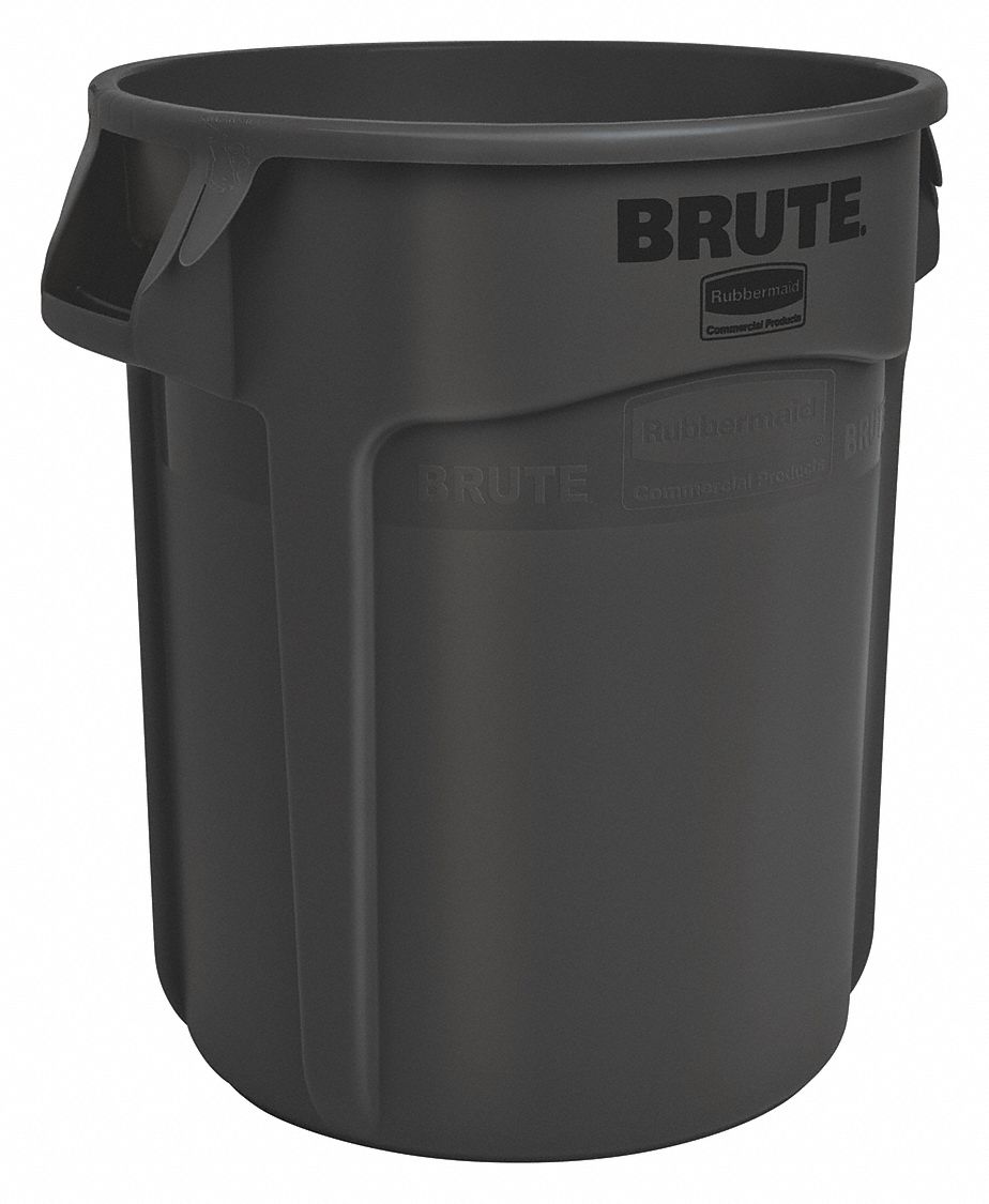 TRASH CAN, BRUTE, ROUND, BLACK, 20 GALLON CAPACITY, 23 IN OVERALL H