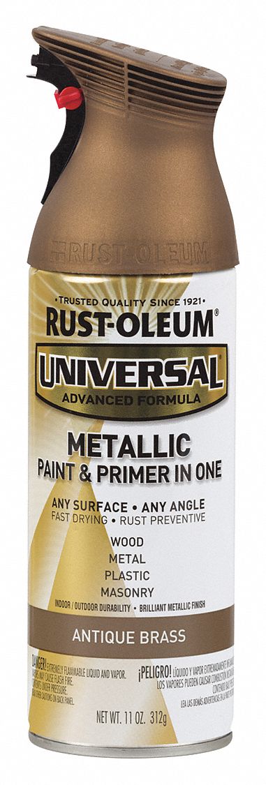 RUST OLEUM Spray Paint Antique Brass 11 Oz Net Wt Gloss 10 To 15 Sq   40PM76 AS02