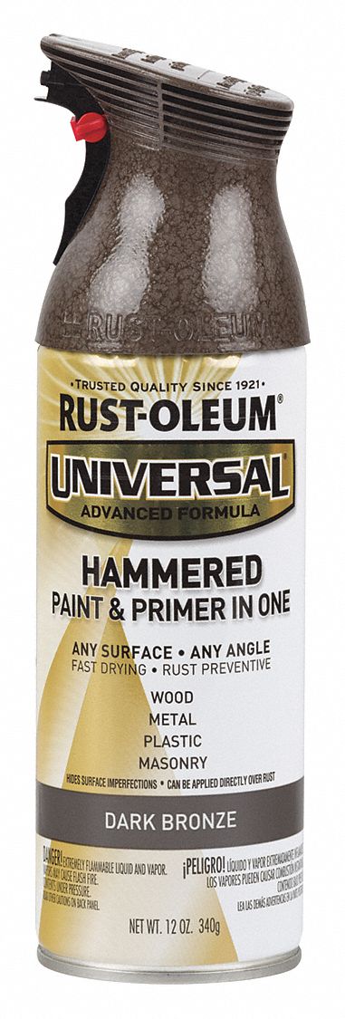Rust Oleum Universal Hammered Spray Paint In Dark Bronze For Aluminum Metal Wood 12 Oz 40pm82 258199 Grainger - Rustoleum Hammered Paint Color