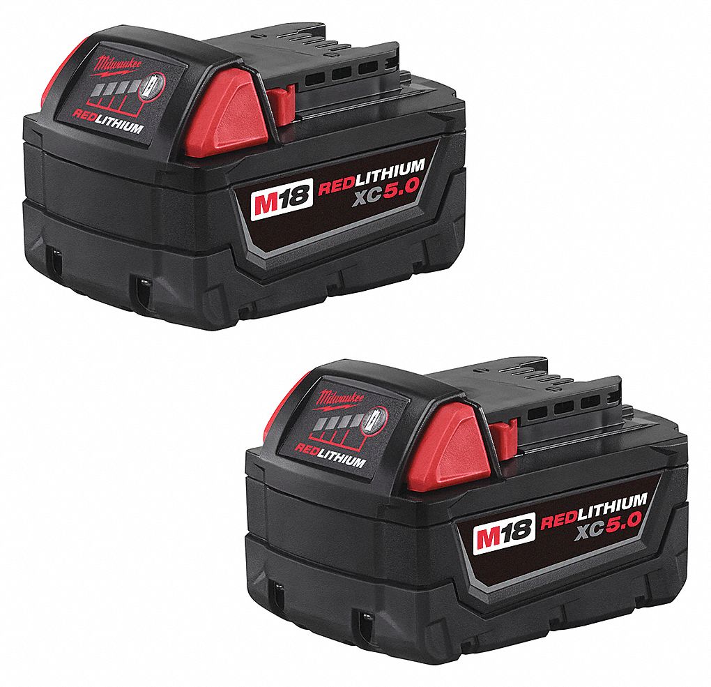 REDLITHIUM BATTERY, 18V, 5 AH, LI-ION, 2-PK, FOR M18 CORDLESS TOOLS