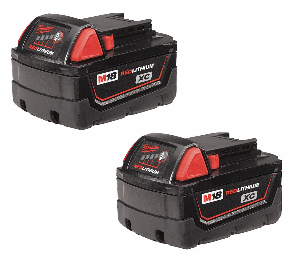 REDLITHIUM BATTERY, SLIDE-ON, 18V, 3 AH, LI-ION, FOR M18 CORDLESS TOOLS, 2-PACK