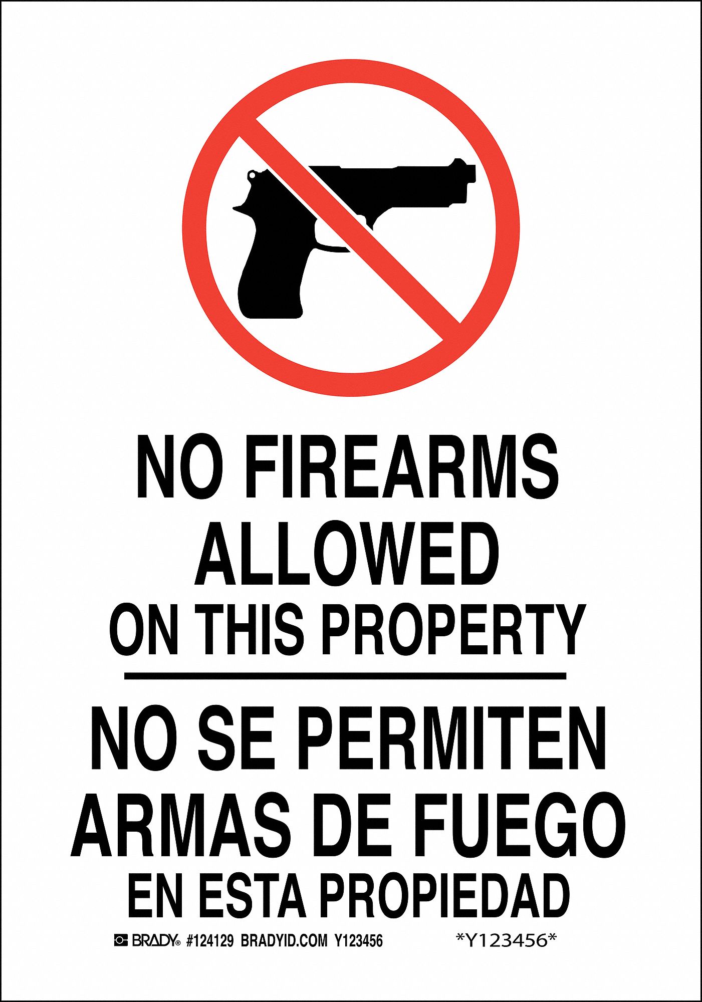 Bilingual Safety Sign, 10x7, Blk/Red/Wht