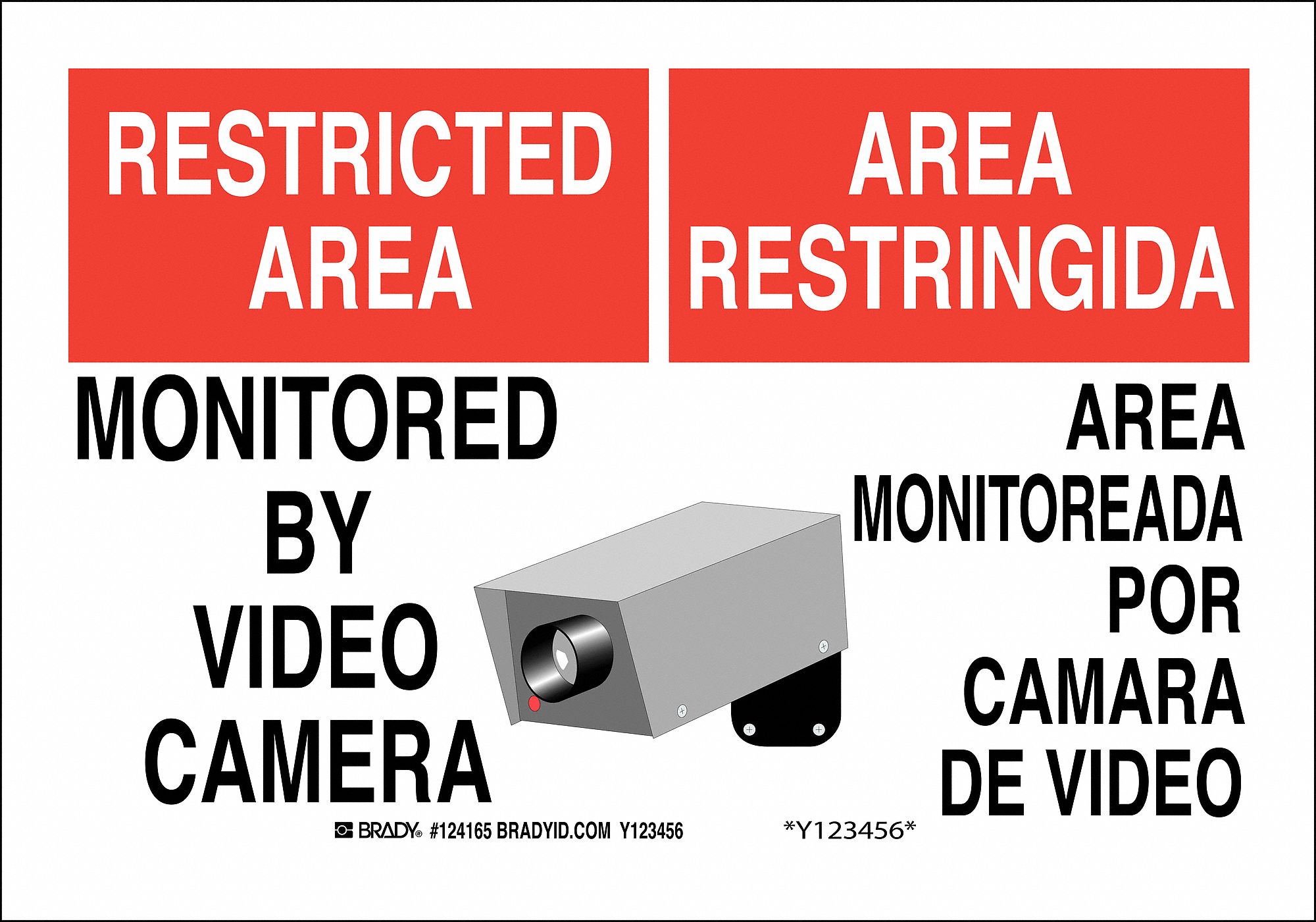 Biling Sfty Sgn, 10 x 14In, Blk and Rd/Wht