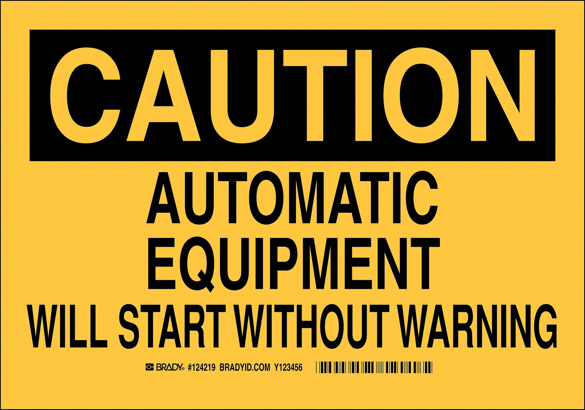 Caution Sign, 10 x 14In, Black/Yellow