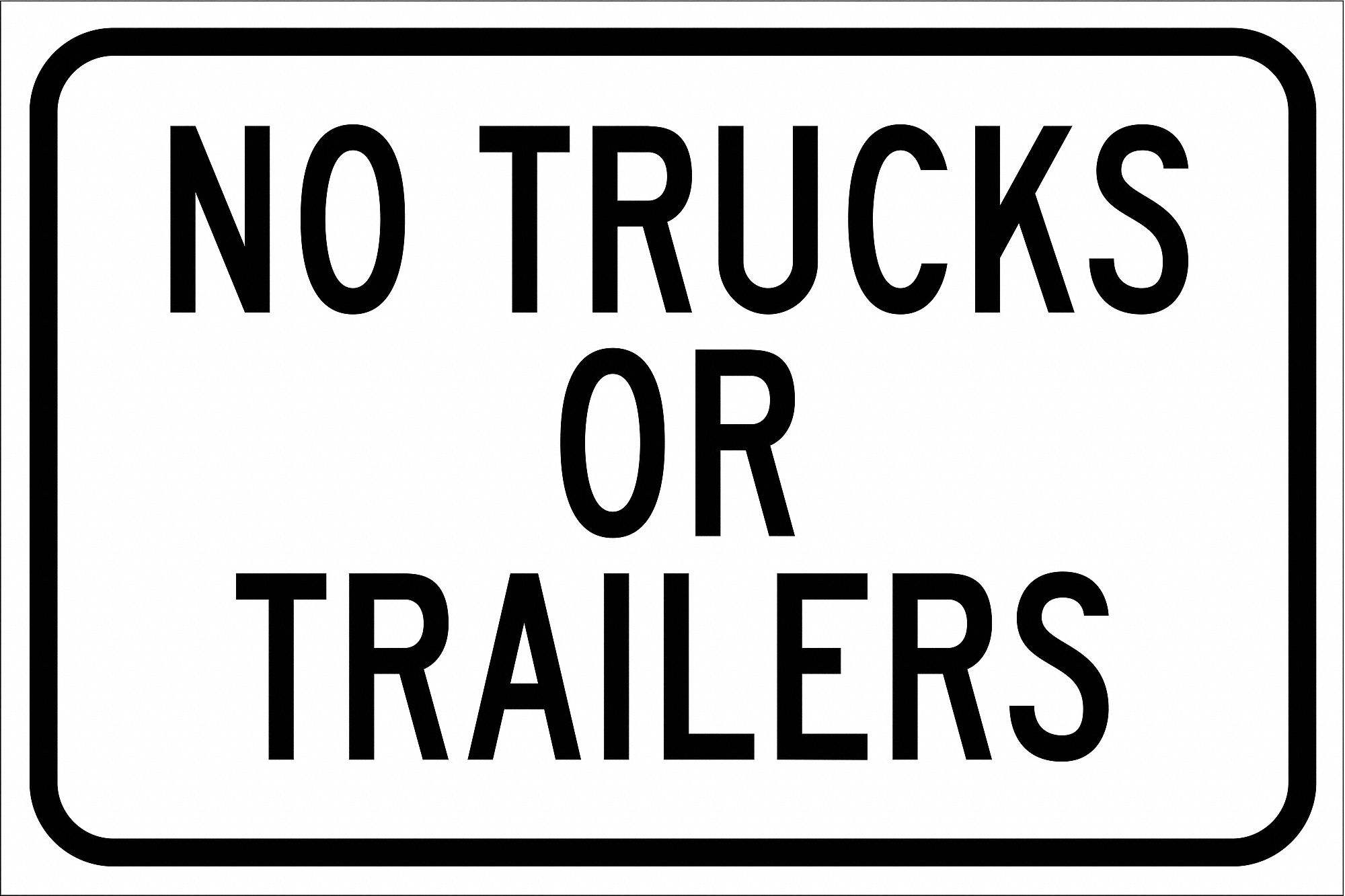 No Trucks Traffic Sign, 12" x 18"