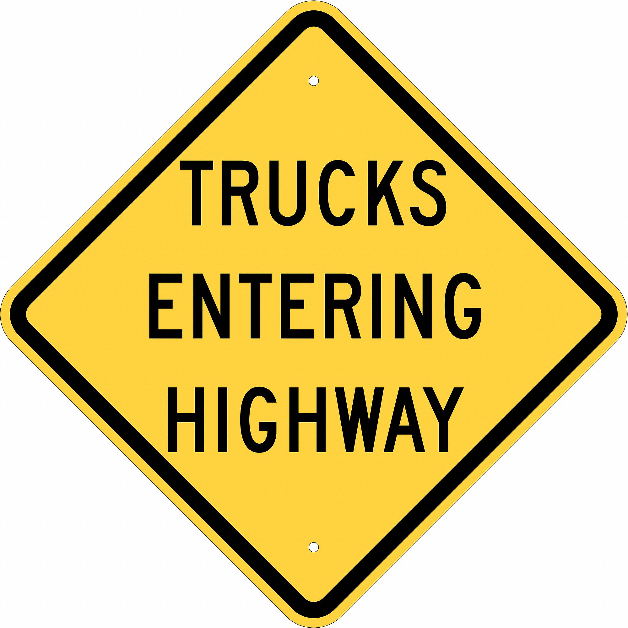 Trucks Entering Highway Sign, 24" x 24"