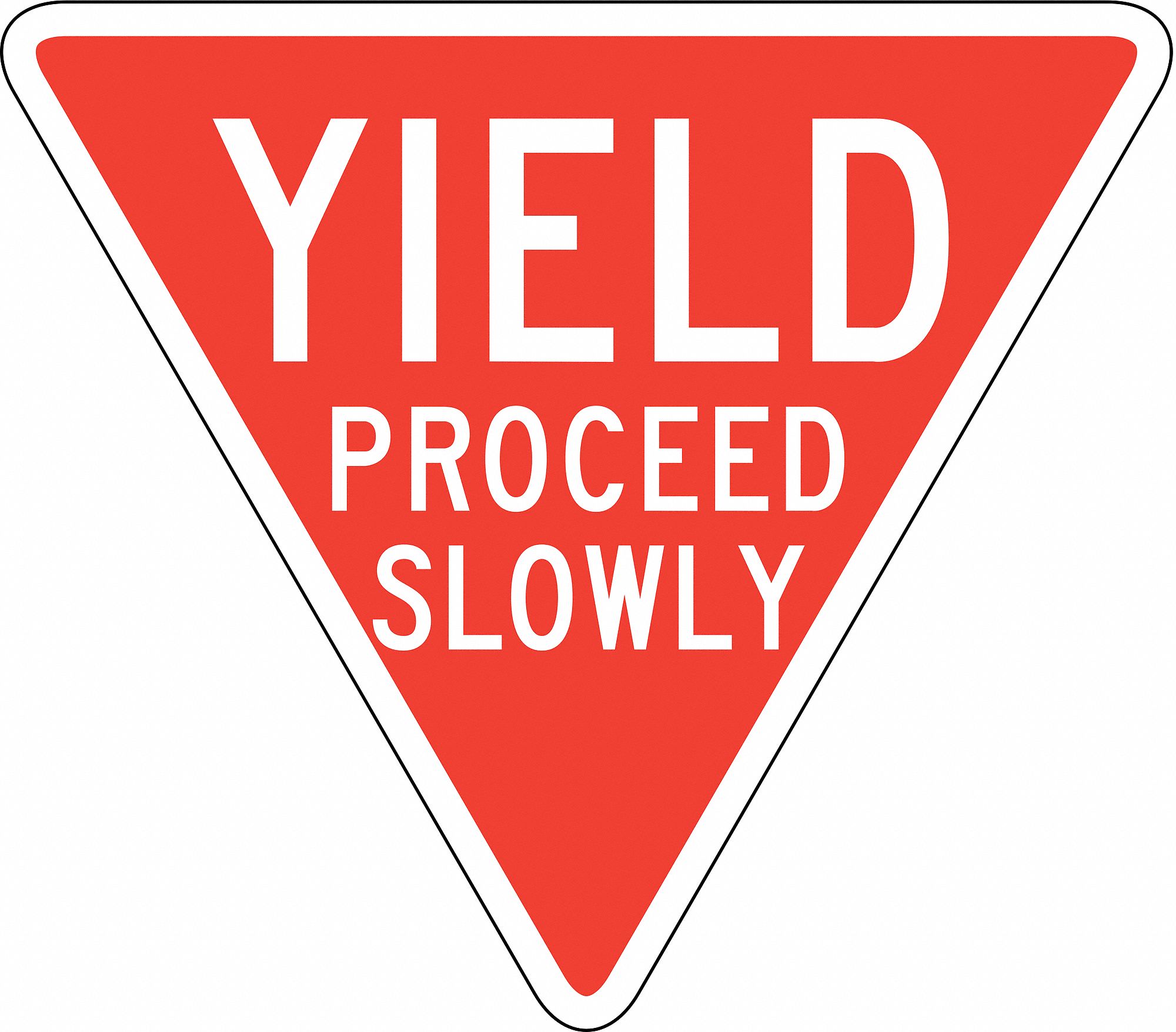 TRAFFIC SIGN, RETROREFLECTIVE GRADE HIGH INTENSITY PRISMATIC, TRIANGLE, ALUMINUM