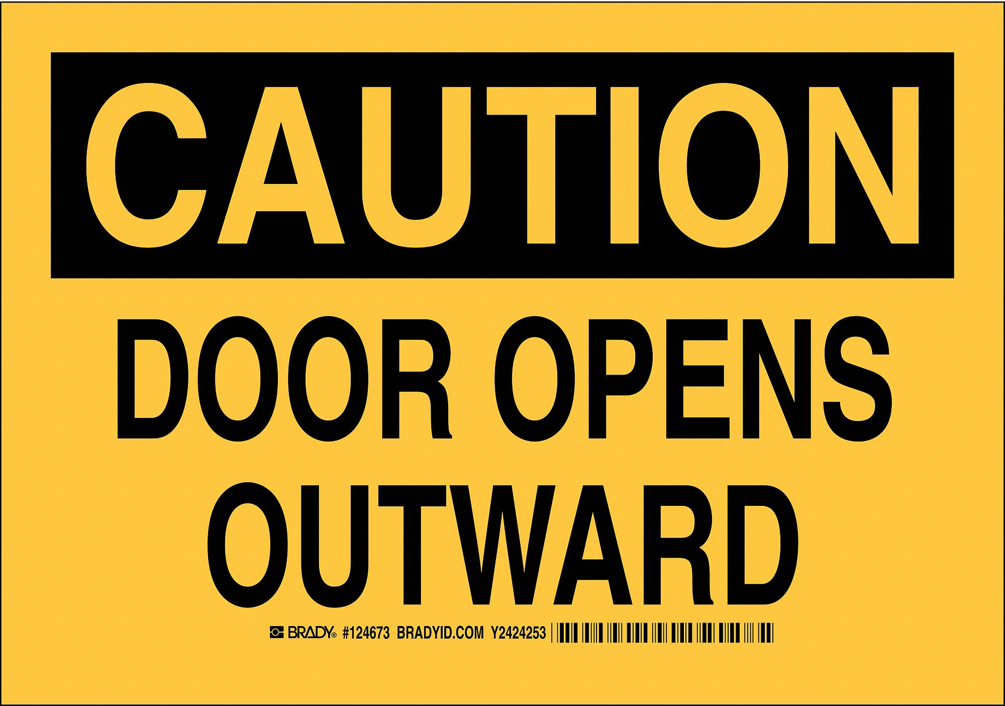 Caution Sign, 7 x 10In, Black/Yellow