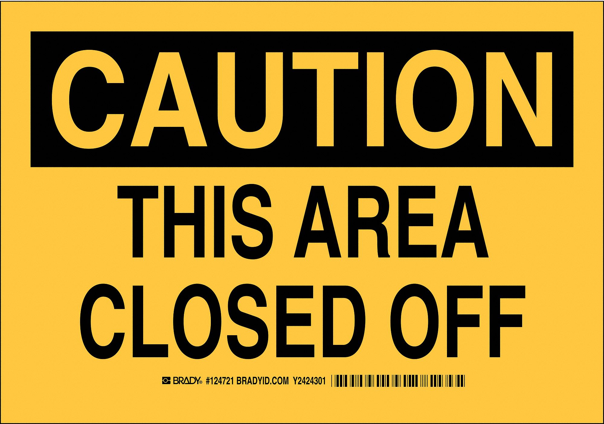 Caution Sign, 10 x 14In, Black/Yellow