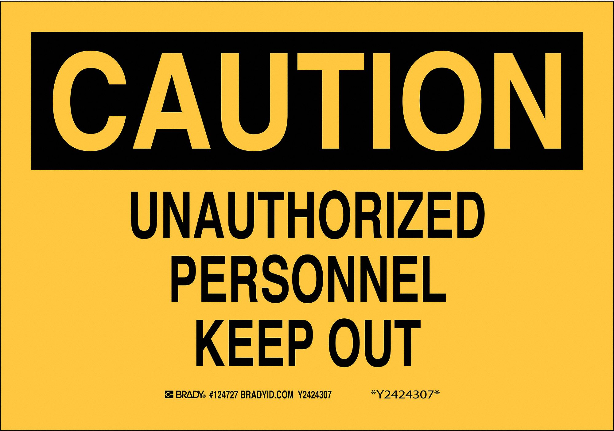 Caution Sign, 7 x 10In, Black/Yellow