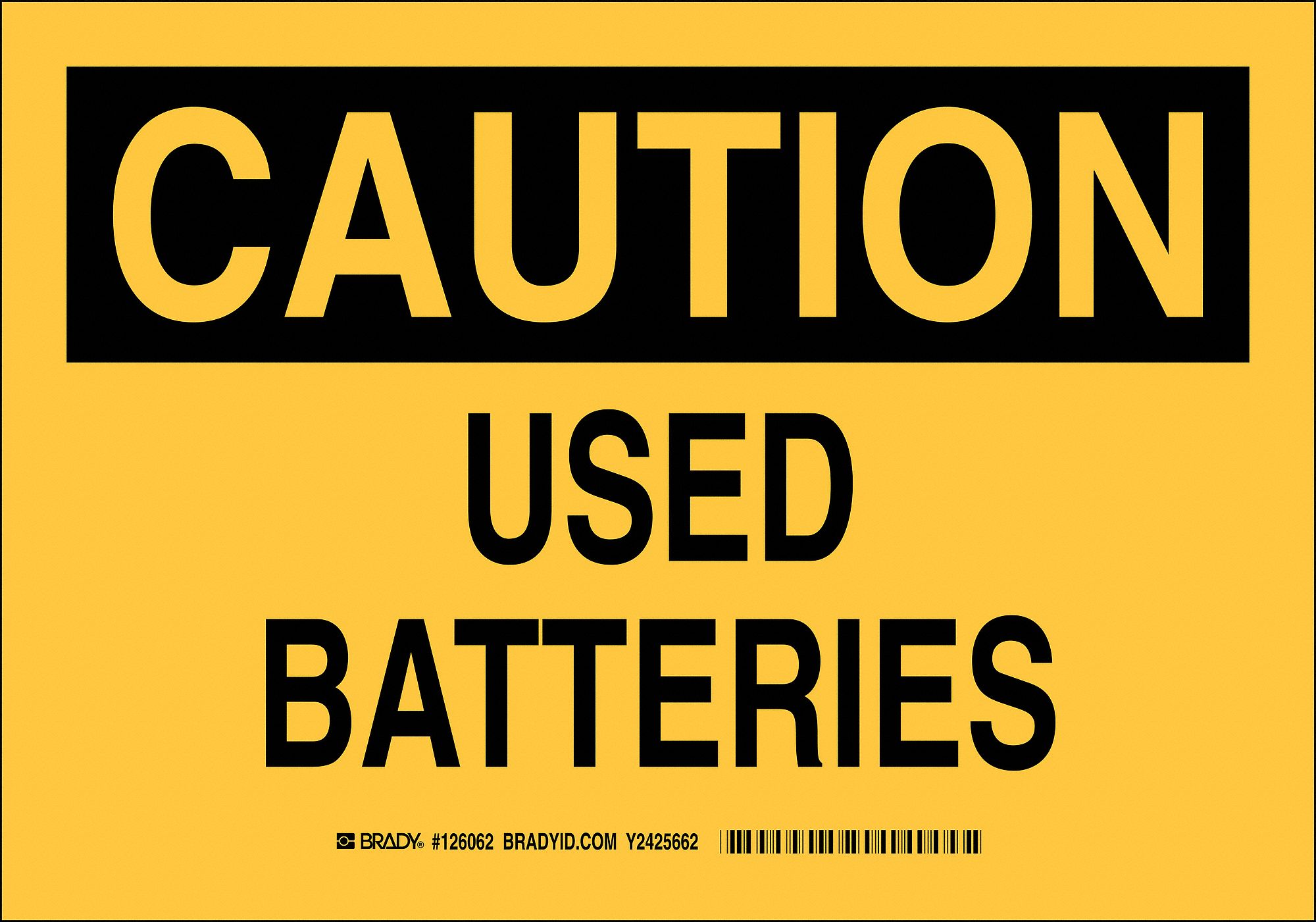 Caution Sign, 7 x 10In, Black/Yellow