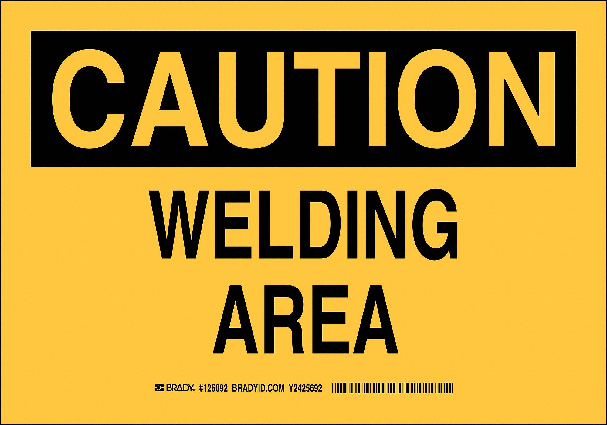 Caution Sign, 7 x 10In, Black/Yellow