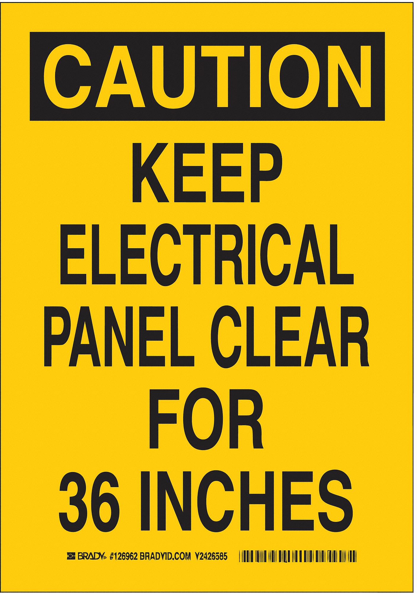 Caution Sign, 10 x 7In, Black/Yellow
