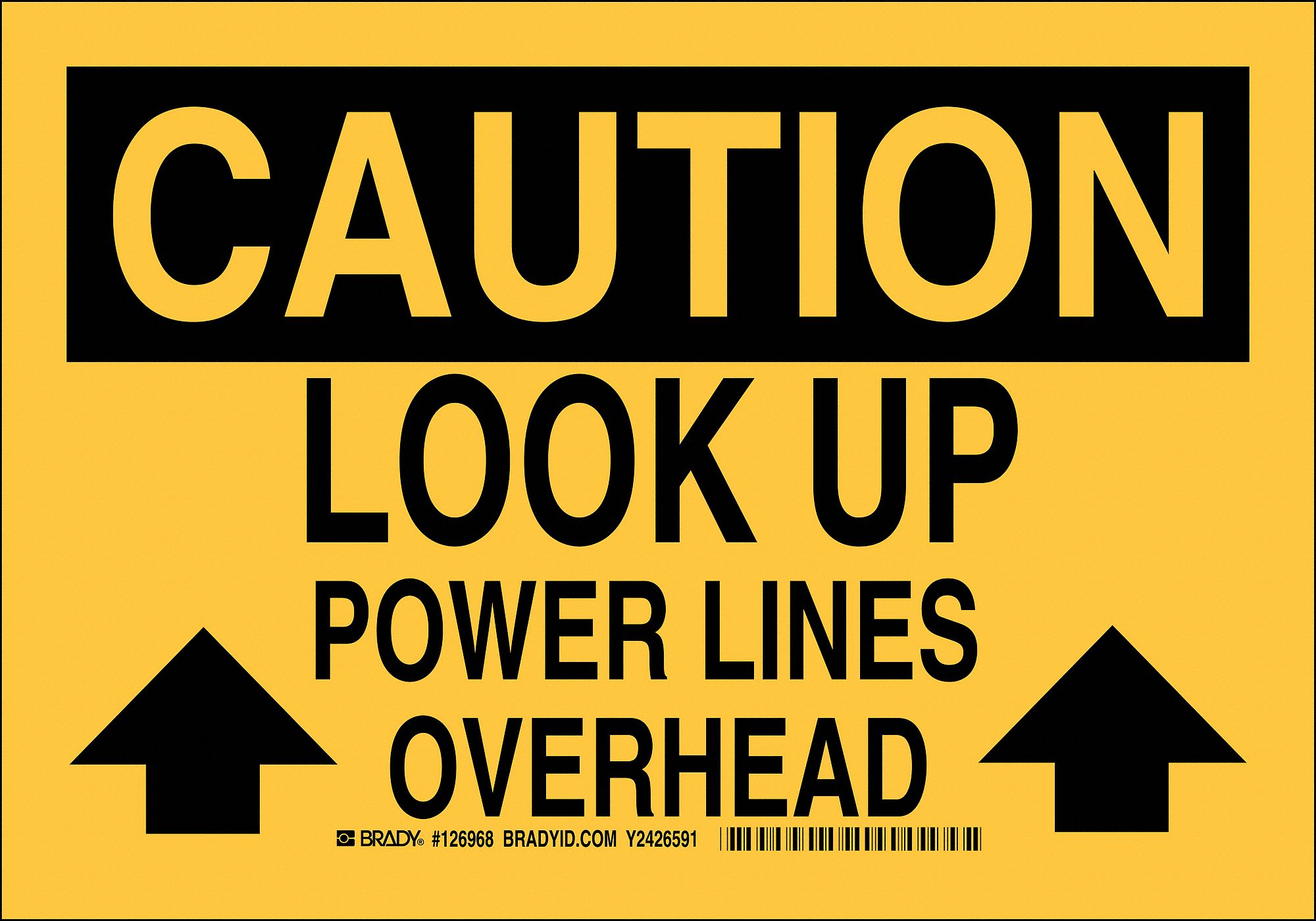 Caution Sign, 10 x 14In, Black/Yellow