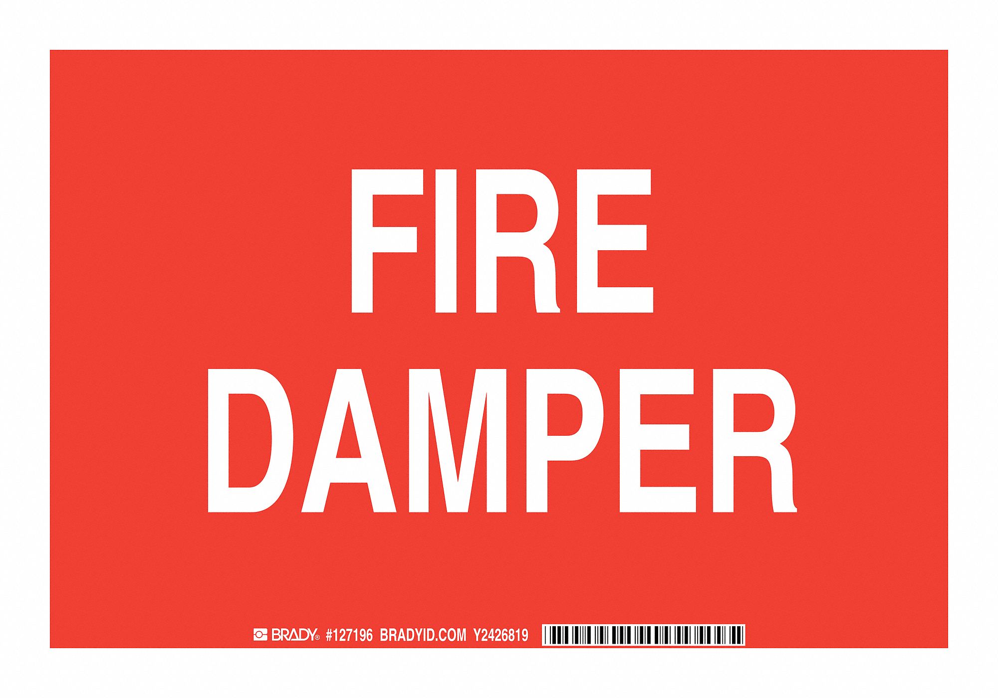 Fire Equip Sign, 7 x 10In, White/Red