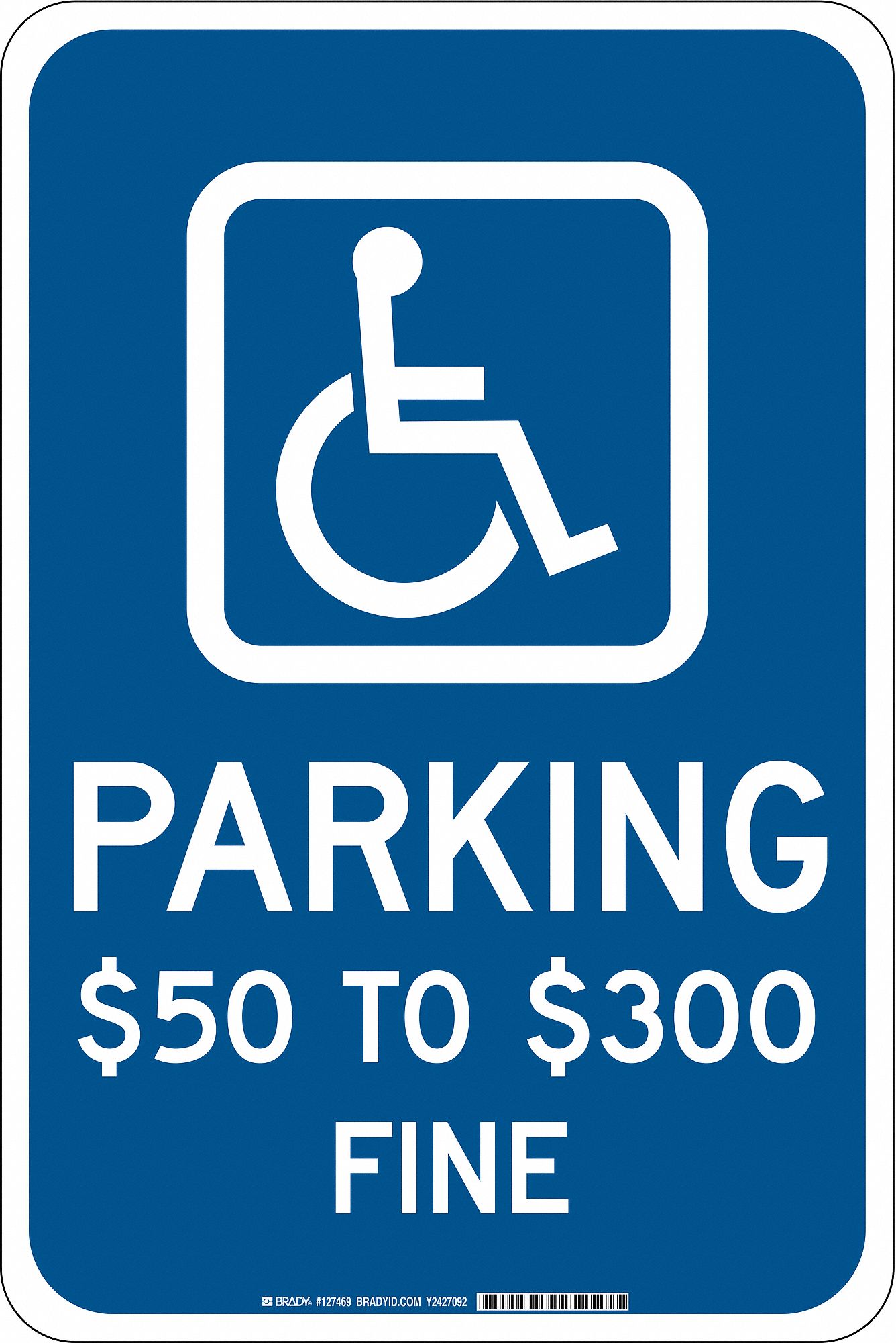 Handicapped Parking Sign, 18" x 12"