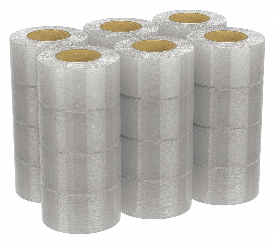 STRETCH WRAP, 120 GA, 2 IN OVERALL W, 650 FT OVERALL L, CLEAR, 24 PK