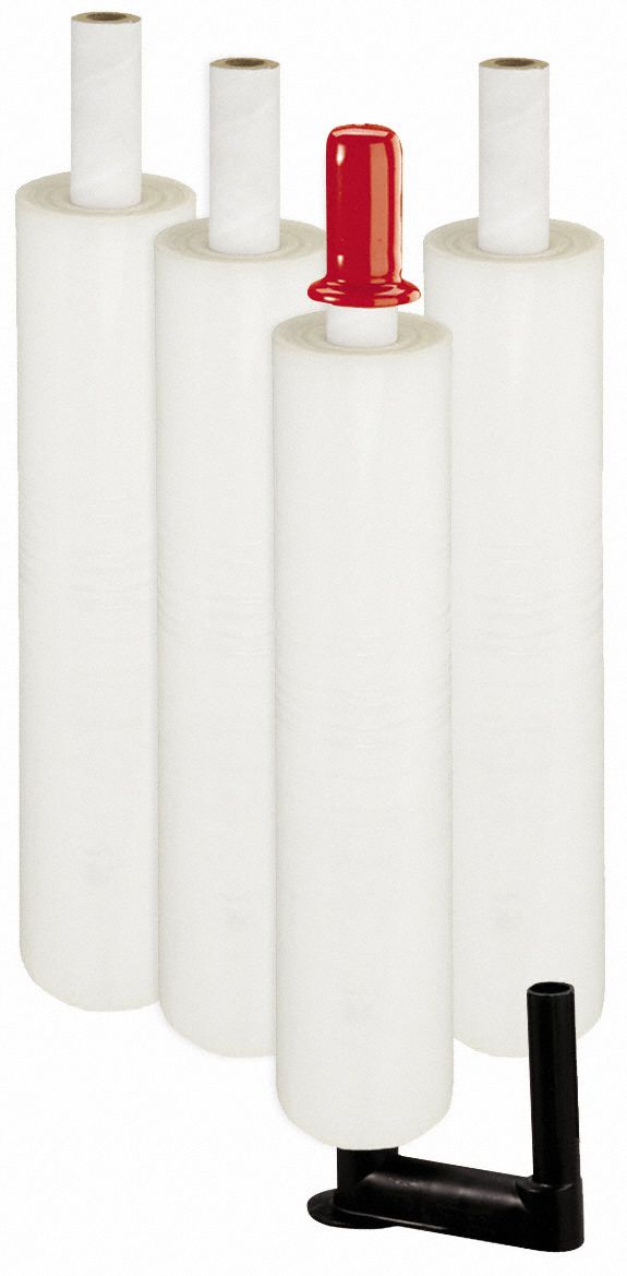 STRETCH WRAP, 65 GA, 20 IN OVERALL W, 1,000 FT OVERALL L, CLEAR, 4 PK