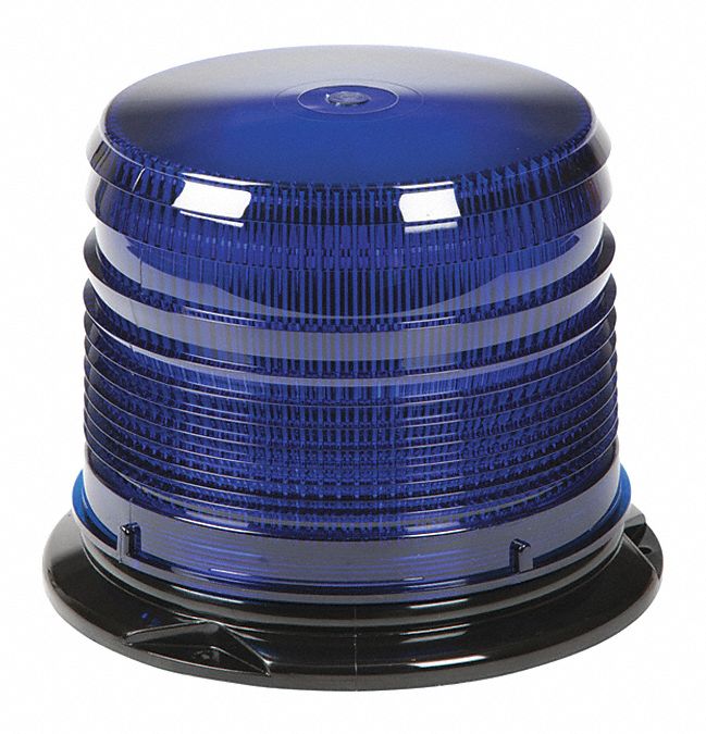 BEACON, 70 FLASHES PER MINUTE, 2.5 A, 12 TO 48 V, BLUE, 4.89 IN, 6.39 IN, POLYCARBONATE
